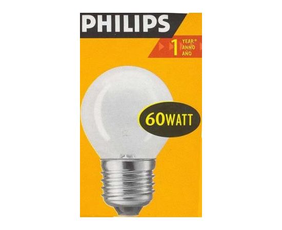 2327 - Лампа накал. Philips P45 E27 60W шар матовая 3568 (1)