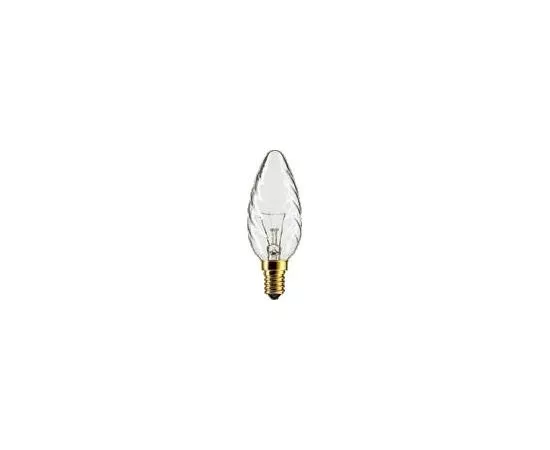 2333 - Лампа накал. Philips BW35 E14 40W свеча витая прозрачная (1)