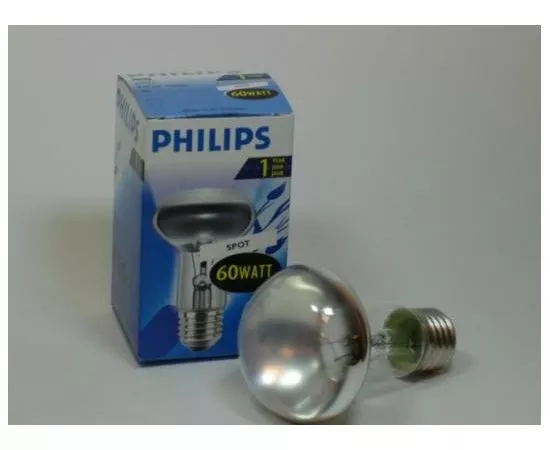 2412 - Лампа накал. Philips R63 E27 60W зеркальная матовая 5918 (1)