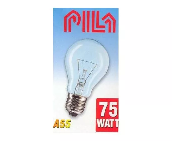 5174 - Лампа накал. Pila A55 E27 75W ЛОН прозрачная (1)