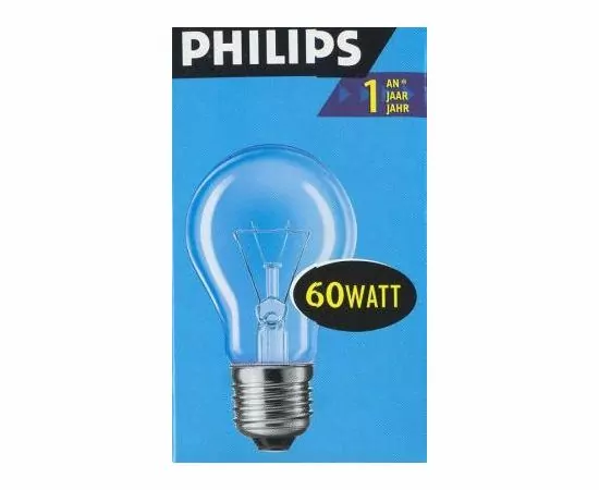 5439 - Лампа накал. Philips A55 E27 60W ЛОН прозрачная 6627 (1)