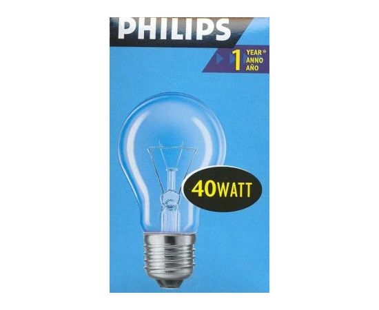 6567 - Лампа накал. Philips A55 E27 40W ЛОН прозрачная (1)