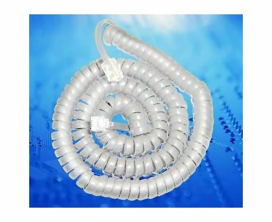 873 - Шнур тлф витой 7м белый, 18-2071 (1)