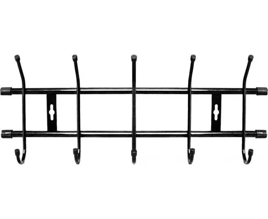660743 - Вешалка настенная 5 крючков (Д48,5*Ш19*В67см) металл, цвет черный, ВН5 Nika (1)