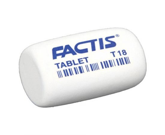 748565 - Ластик FACTIS Tablet T 18 (Испания), 45х28х13 мм, белый, скошенный край, синтетический каучук, CMFT1 (1)