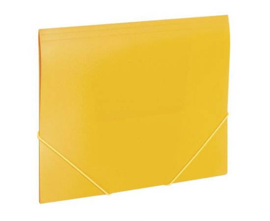 748648 - Папка на резинках BRAUBERG Office, желтая, до 300 листов, 500 мкм, 228082 (1)