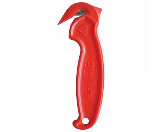 749719 - Нож складской безопасный BRAUBERG Logistic, д/вскрытия упаковочных материалов, красный, блистер, 2 (1)
