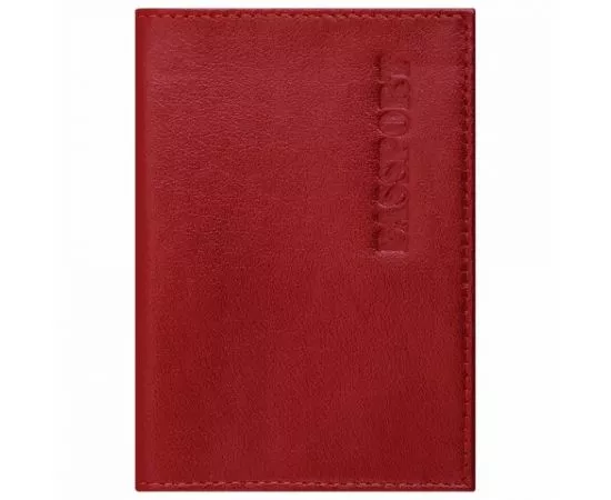 749822 - Обложка для паспорта натуральная кожа галант, PASSPORT, красная, BRAUBERG, 237178 (1)