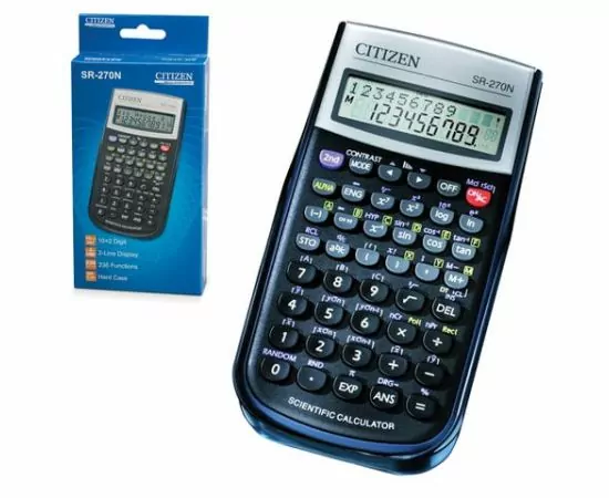 749902 - Калькулятор инженерный CITIZEN SR-270N (154х80 мм), 236 функций, 10+2 разряда, питание от батарейки, (1)