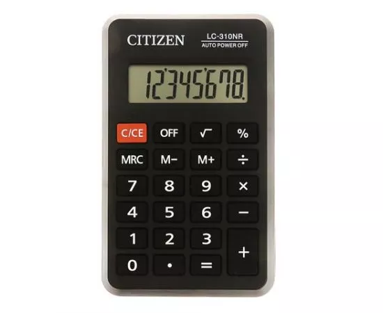 749916 - Калькулятор карманный CITIZEN LC310NR (114х69 мм), 8 разрядов, питание от батарейки, LC-310NR (1)