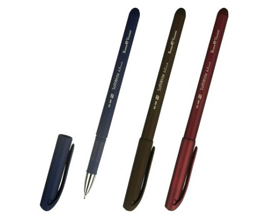 684632 - Ручка шарик. масляная BRUNO VISCONTI SoftWrite, корпус микс, узел 0,5мм, линия 0,3мм, синяя 142909 (1)
