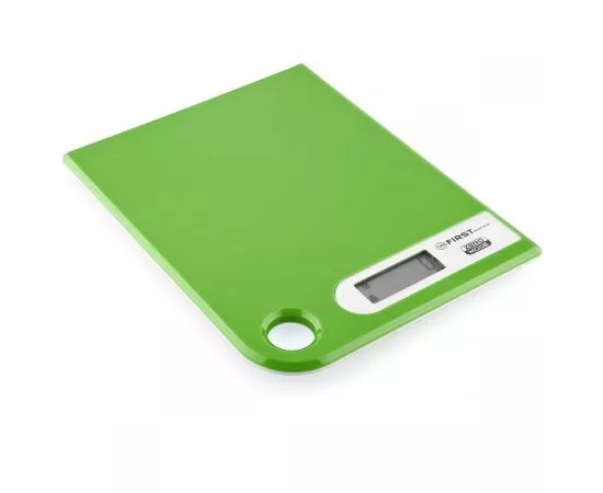 785455 - Весы кухон.эл. FIRST 6401-1-GN Зеленые, до 5кг, дел.1гр, сенсор, LCD-дисплей (1*CR2032) (1)