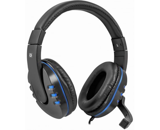 772756 - Игровая гарнитура Warhead G-160 черный+синий, кабель 2,5 м, Defender, 64118 (1)