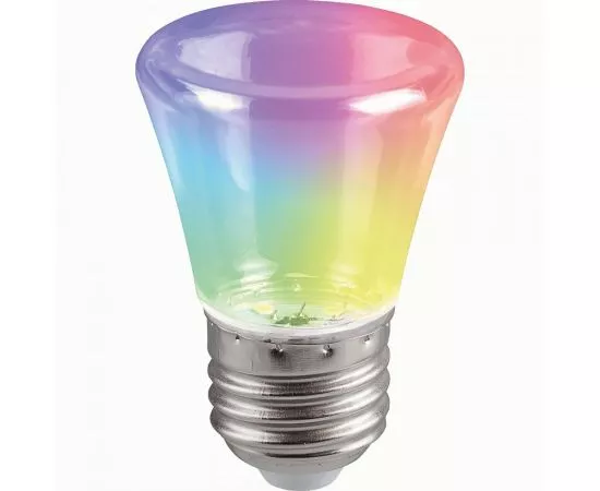 780584 - Feron Лампа колокольчик C45 E27 1W RGB прозр быстр смена цвет 70x45д/гирлянды Белт Лайт LB-372 38131 (1)