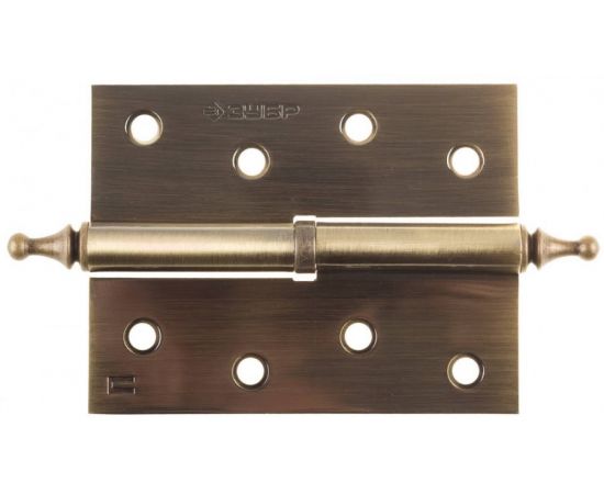 532667 - Петля дверная разъемная ЗУБР ЭКСПЕРТ, 1 подшипник, цвет ст. латунь (AB), правая, с крепежом, 100х7 (1)