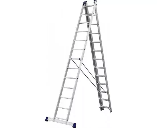 655466 - Лестница СИБИН универсальная,трехсекционная со стабилизатором, 13 ступеней (1)