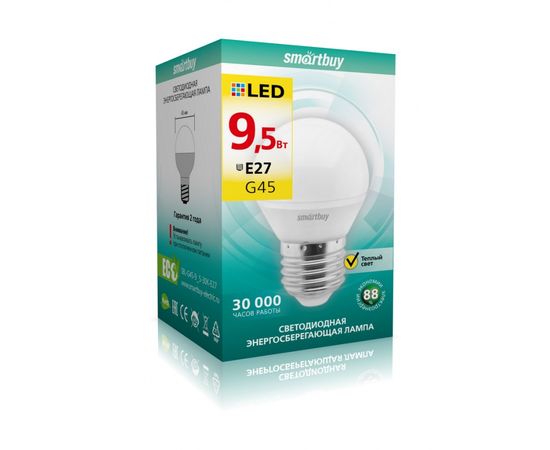 692552 - Smartbuy шар G45 E27 9.5W 3000K 2K матовая пластик SBL-G45-9_5-30K-E27 (1)