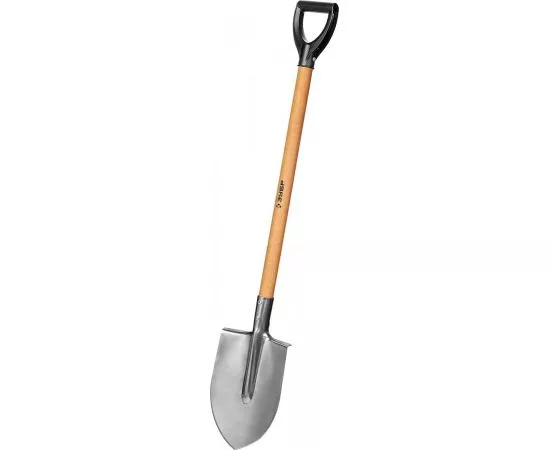 679045 - Лопата Мастер-НС штыковая из нержавеющей стали, деревянный черенок, с рукояткой, ЗУБР (1)