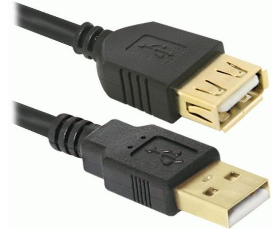 772914 - Кабель удлинитель USB(A)гн. - USB(A)шт. USB02-06PRO USB2.0 AM-AF, 1.8м. позол.разъемы,Defender,87429 (1)