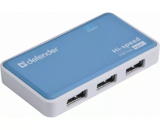 772946 - Универсальный USB разветвитель/хаб Quadro Power USB2.0, 4порта, блок питания2A, Defender, 83503 (1)