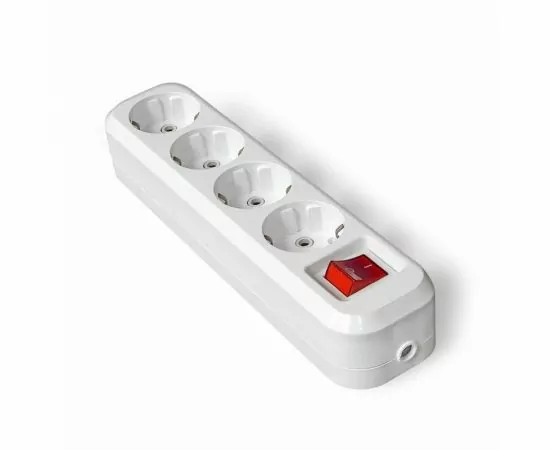 719236 - IONICH (UNIVersal) колодка роз. 4гн. 16А 250В (белая, земля, выкл., корп. PS) 1524 (1)