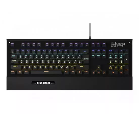 731281 - Клавиатура игровая Harper Gaming GKB-P101, USB, черн. 104 кл., RGB-подсв., 1,8м (1)