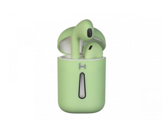 784059 - Наушники беспроводные HARPER HB-513 green, Bluetooth 5.1,30mAh кажд наушник+акк. кейс 200mAh,зелен. (1)