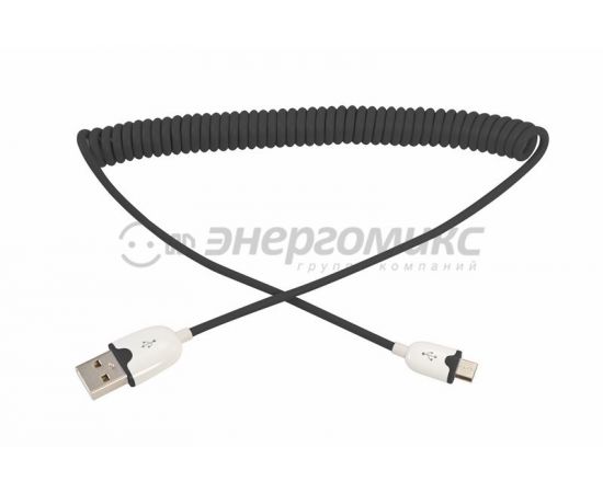 608053 - Кабель USB(A)шт. - microUSBшт.. витой 1,5М черный REXANT цена за шт (10!), 18-4300 (1)