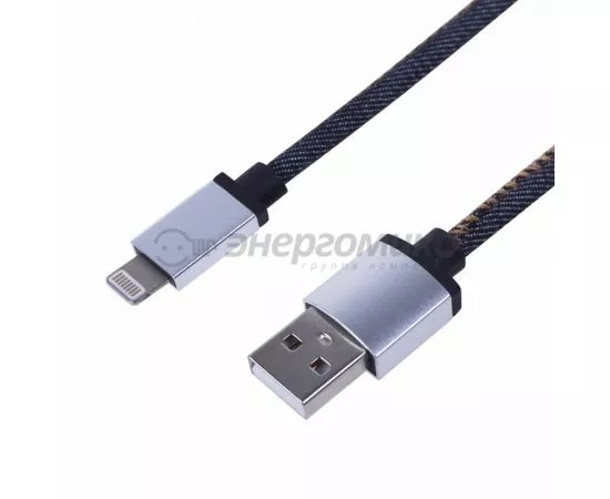 658406 - Кабель USB(A)шт. - 8pin шт. для iPhone 5/6/7 моделей, в джинсовой оплетке REXANT,(10!) 18-4248 (1)