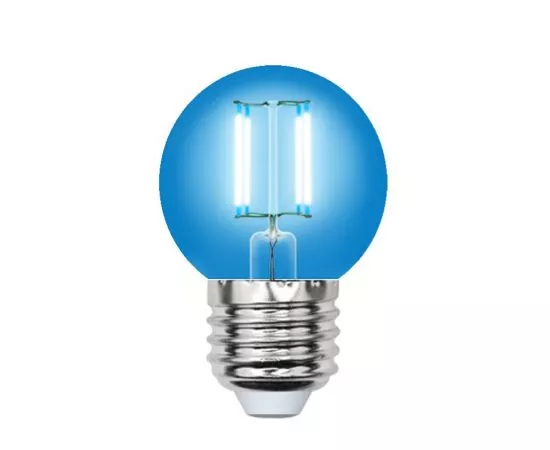 648353 - Лампа св/д Uniel Air шар G45 синий E27 5W(350lm 360°) филамент прозр 45x70 LED-G45-5W/BLUE/E27 (1)
