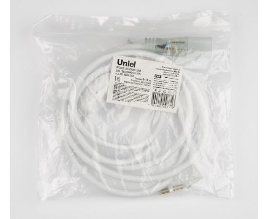 650111 - Uniel NEON шнур с вилкой для гибкого неона 1,5м белый (подключение не более 50м) UCX-SP2/N21 WHITE (1)