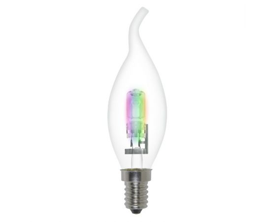 442019 - Лампа галоген. Uniel Свеча на ветру E14 42W с радужным свечением HCL-42/RB/E14 flame (1)