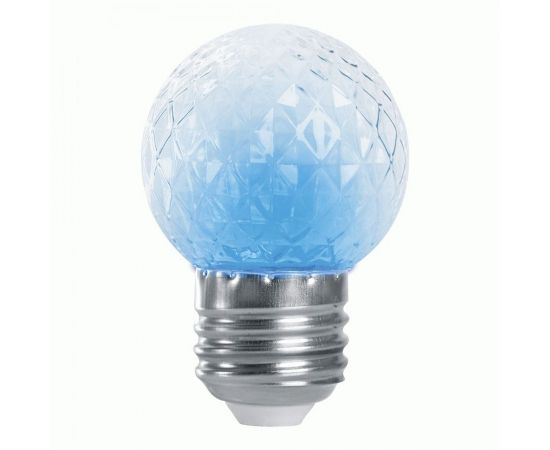 803443 - Feron Лампа строб св/д шар G45 1W E27 синий прозрач.расс. д/гирлянды Белт Лайт LB-377 38211 (1)