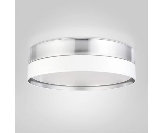 734526 - TK Lighting св-к подвесной 4x60W E27 600x600x165 белый/белый хром Hilton Silver 4179 (1)