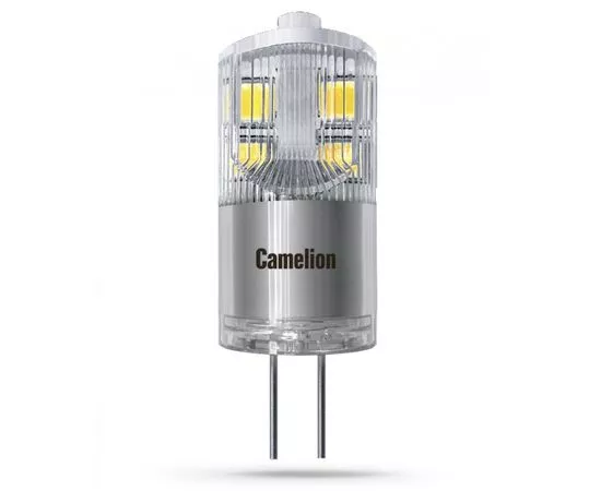 702687 - Лампа св/д Camelion G4 220V 3W(250lm 330°) 3000K 2K прозр. 36x16 пластик/алюм LED3-G4-JD-NF/830/G4 (1)