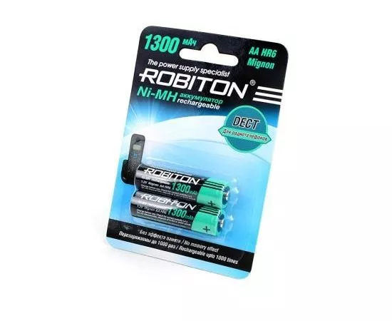 602441 - Аккумулятор Robiton R6 1300mAh 1300MHAA Ni-MH BL2, 13902 (1)