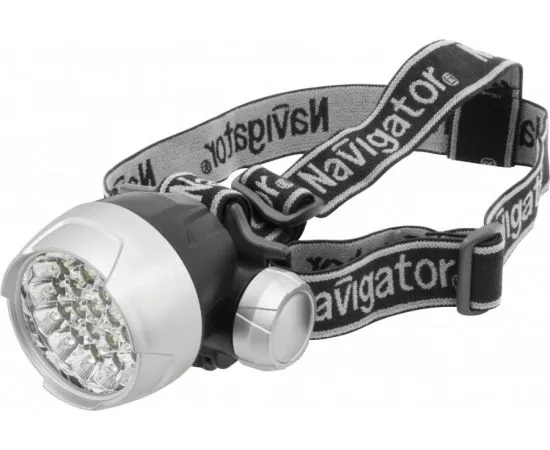 423542 - Navigator фонарь налобный NPT-H01,(3xR03), 25св/д (90lm), серебр.+черн./пластик,4 реж,BL, 94946 (1)