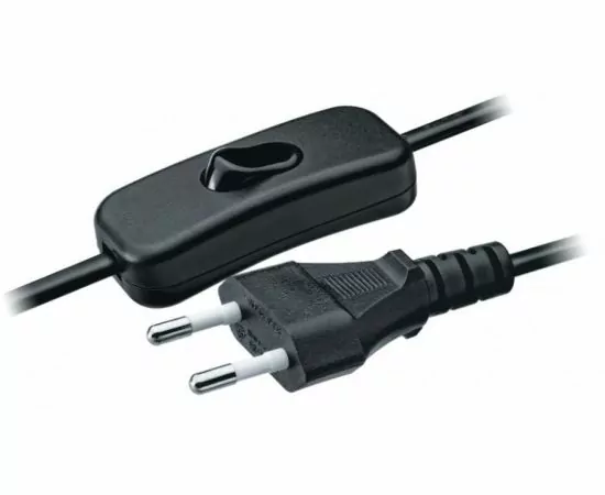 652921 - Navigator шнур для бра NPS-FS-170-2x0.5-BL 1.7м с выкл. черный 61720 (1)