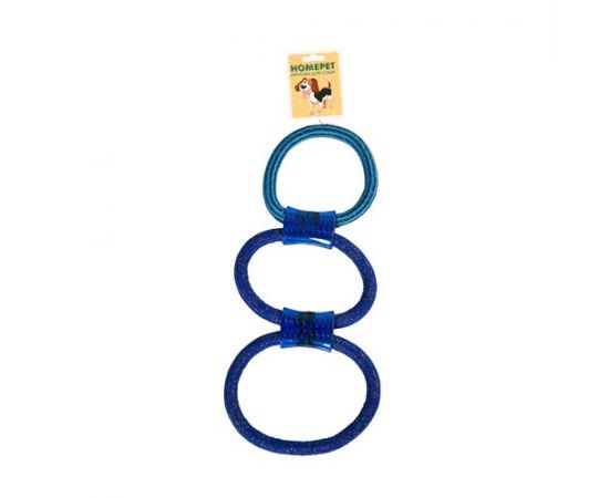805725 - Игрушка для собак канатная Тяни-толкай 38см сине-голубой HOMEPET YT113717 (1)