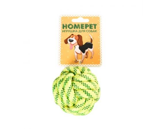 805728 - Игрушка для собак канатная Узел 7см желто-синий HOMEPET YT112677 (1)