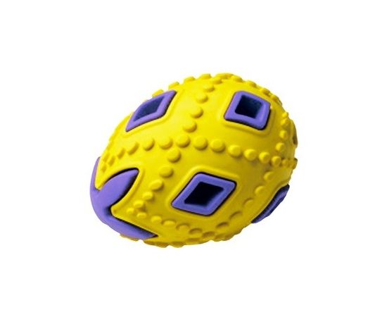 805743 - Игрушка для собак резиновая Яйцо желто-фиолетовое 6,2*6,2*8см HOMEPET 145Y012YP (1)