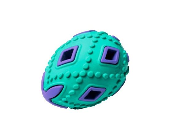 805744 - Игрушка для собак резиновая Яйцо бирюзово-фиолетовое 6,2*6,2*8см HOMEPET 145Y012TP (1)
