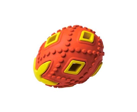 805745 - Игрушка для собак резиновая Яйцо красно-желтое 6,2*6,2*8см HOMEPET 145Y012RY (1)