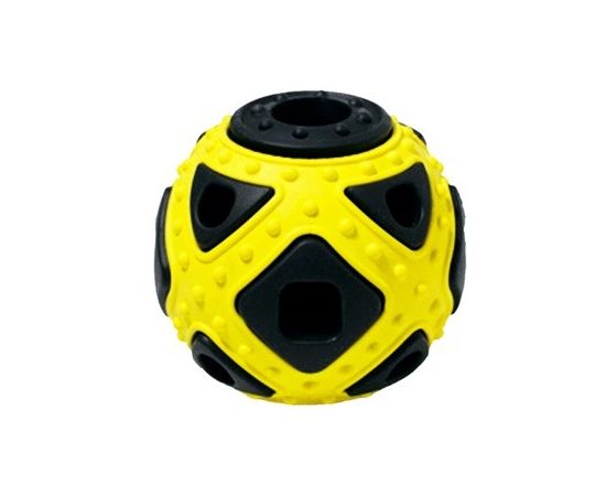 805753 - Игрушка для собак резиновая Мяч фигурный 6,4*5,9см черно-желтый HOMEPET 145Y011BY (1)