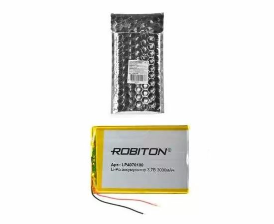647983 - Аккумулятор Robiton Li-Po LP4070100 3.7В 3000мАч PK1, 14912 (1)