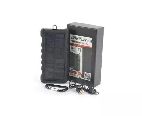 673089 - Robiton POWER BANK LP-24-Solar Type-C, на солнечной батарее 24000мАч, фонарь, USB+Type C в/к 15205 (1)