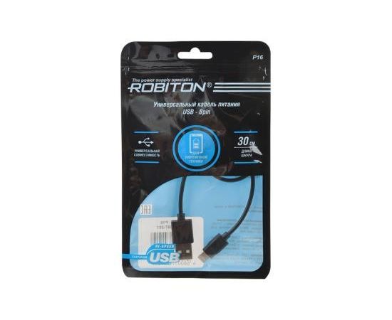 681622 - Кабель Robiton USB(A)шт. - iphone 8 pin (iphone5) шт., 0,3м черный PH1, 15994 (1)