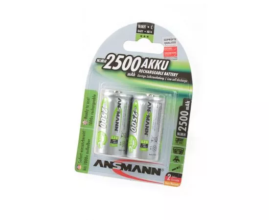 733692 - Аккумулятор Ansmann 5030912-RU maxE 2500mAh, 1,2V, R14 BL2, 16671 (1)