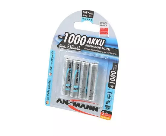 733699 - Аккумулятор Ansmann 5030882-RU maxE 1000mAh, 1.2V, R03 BL4, 16899 (1)