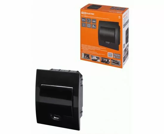 806615 - TDM бокс (корпус) пластик. ЩРВ-П- 6 мод. встраиваемый, Антрацит IP41 SQ0902-1001 (1)